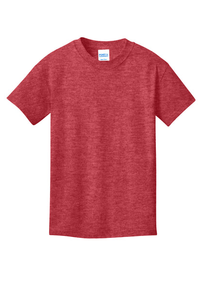 Custom Embroidered Port & Co T-Shirts  in Heather Red