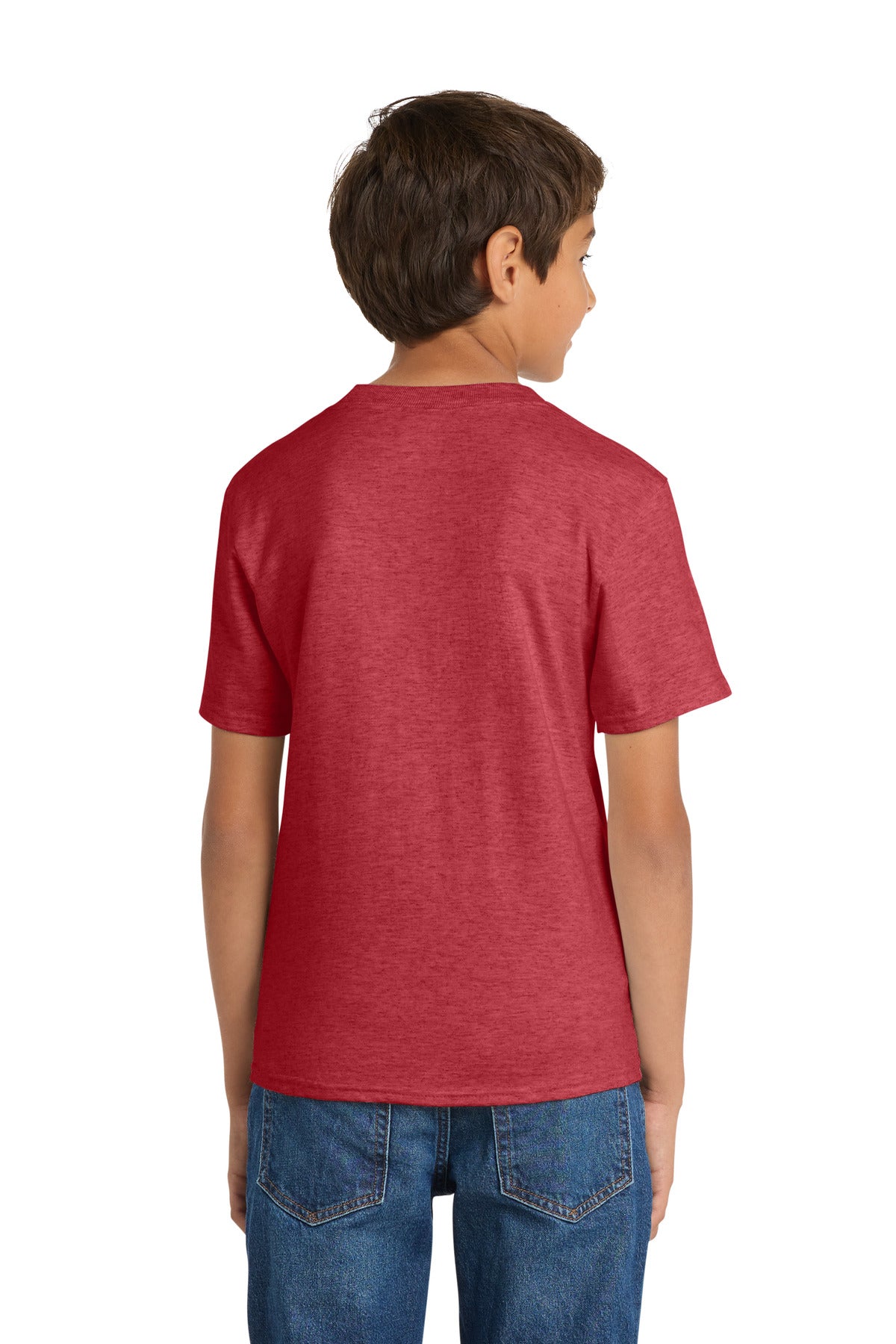 Custom Embroidered Port & Co T-Shirts  in Heather Red