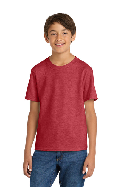 Custom Embroidered Port & Co T-Shirts  in Heather Red
