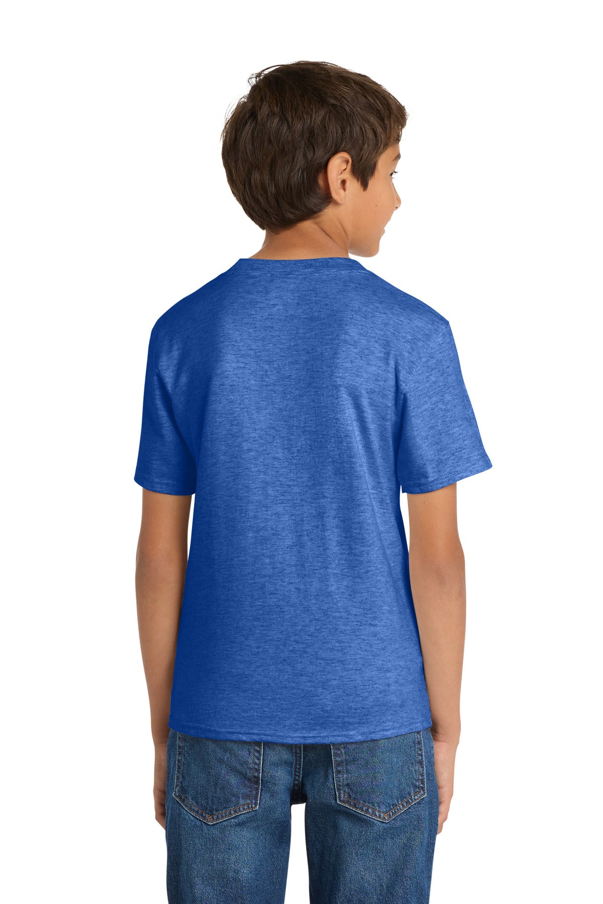 Custom Embroidered Port & Co T-Shirts  in Heather Royal