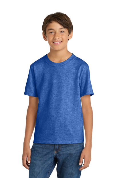 Custom Embroidered Port & Co T-Shirts  in Heather Royal
