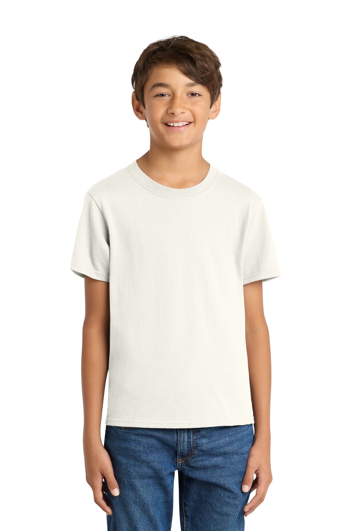 Custom Embroidered Port & Co T-Shirts  in Ivory