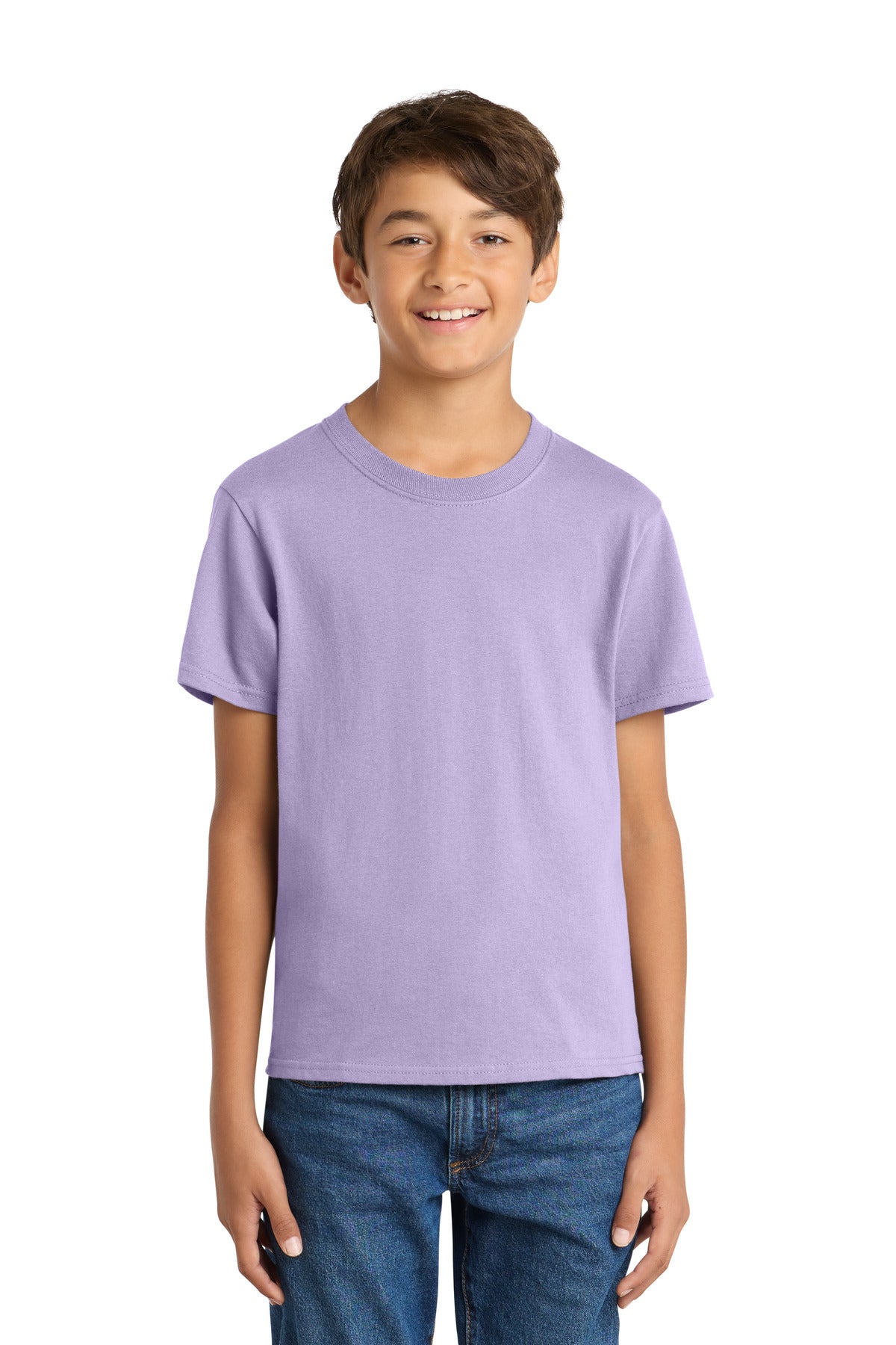 Custom Embroidered Port & Co T-Shirts  in Lavender