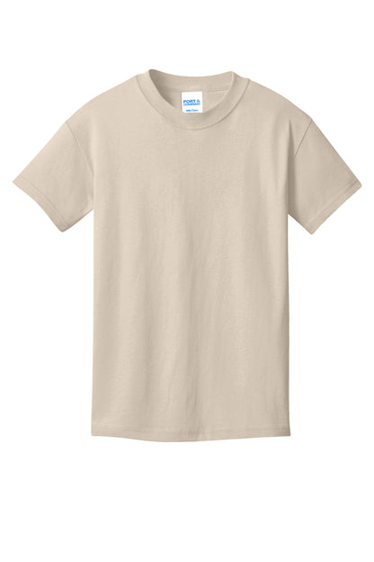 Custom Embroidered Port & Co T-Shirts  in Light Sand