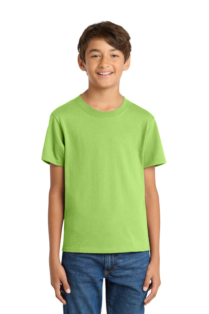Custom Embroidered Port & Co T-Shirts  in Lime