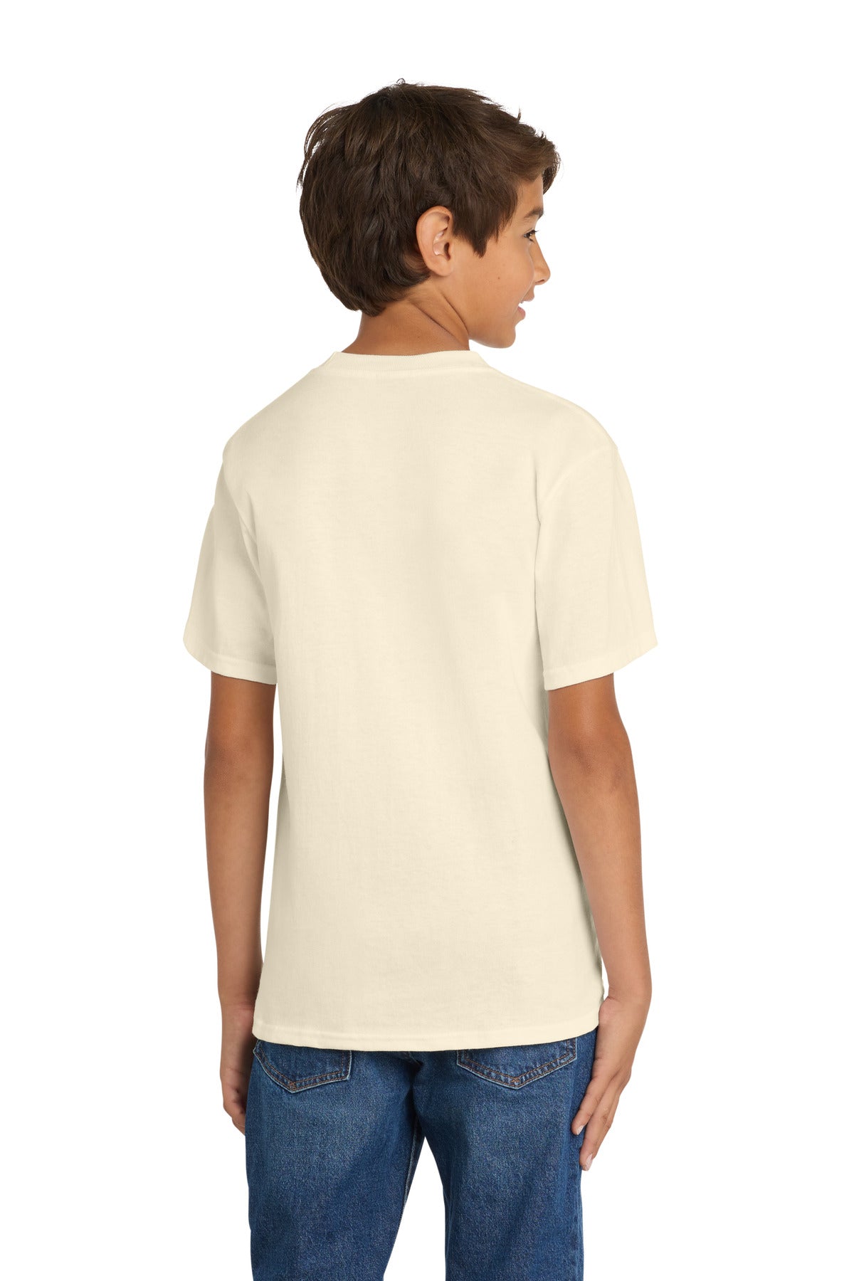 Custom Embroidered Port & Co T-Shirts  in Natural
