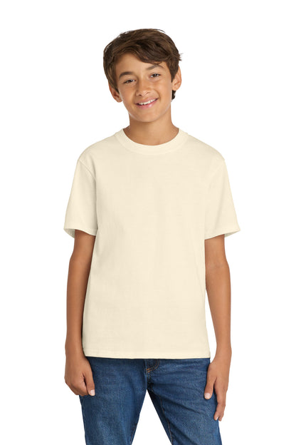Custom Embroidered Port & Co T-Shirts  in Natural