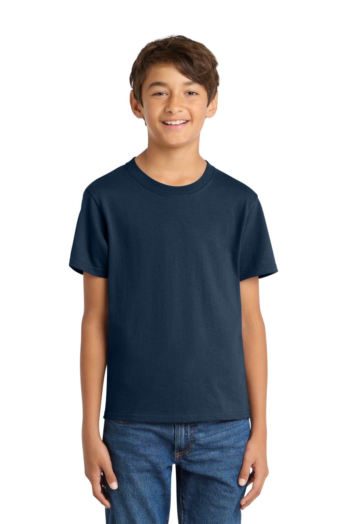 Custom Embroidered Port & Co T-Shirts  in Navy