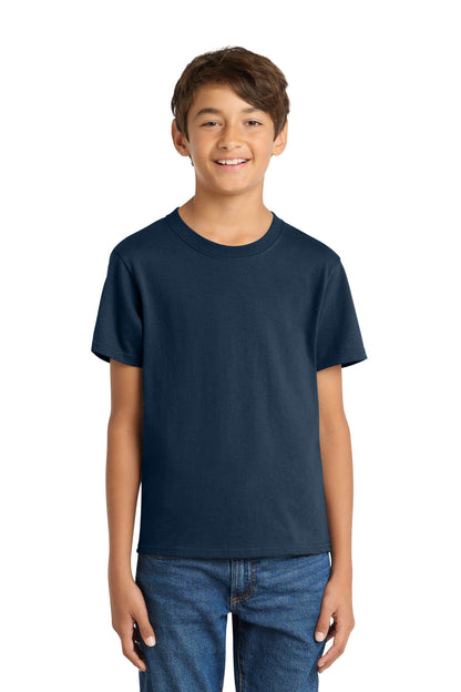 Custom Embroidered Port & Co T-Shirts  in Navy