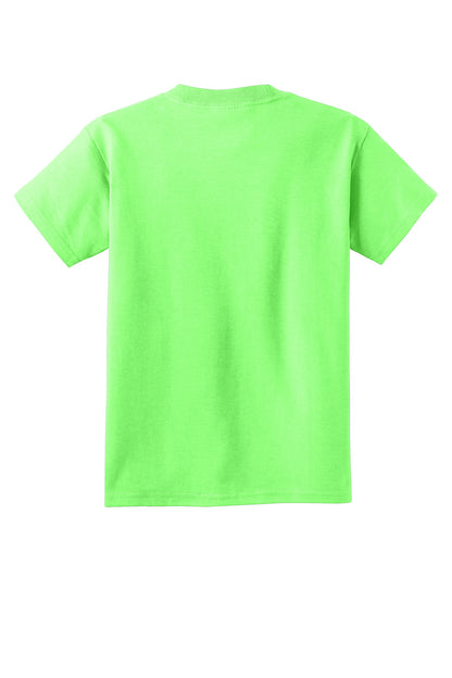 Custom Embroidered Port & Co T-Shirts  in Neon Green