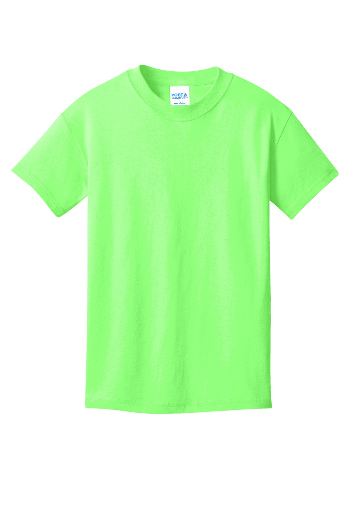 Custom Embroidered Port & Co T-Shirts  in Neon Green