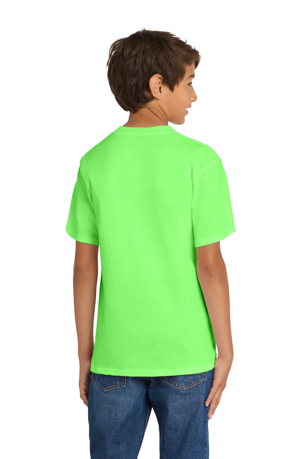 Custom Embroidered Port & Co T-Shirts  in Neon Green