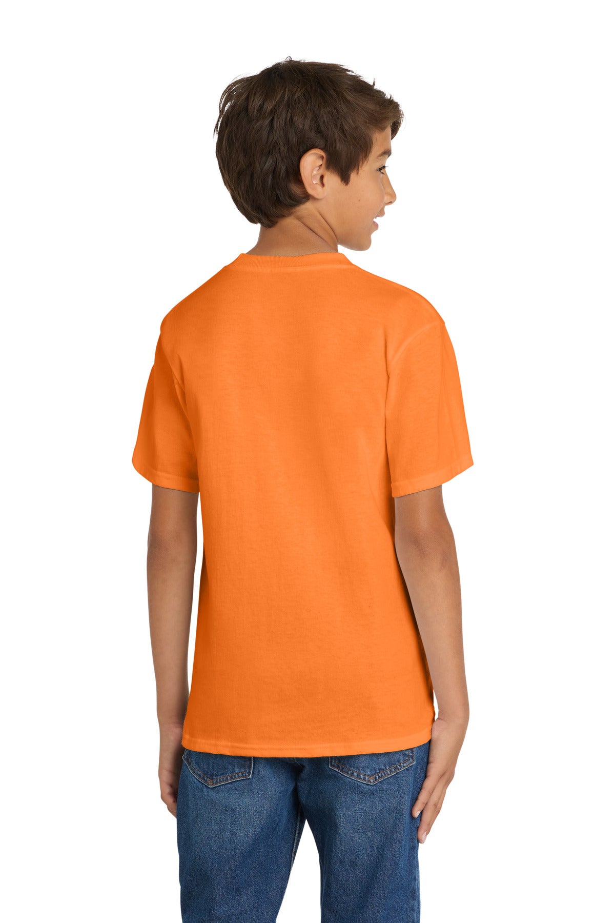 Custom Embroidered Port & Co T-Shirts  in Neon Orange