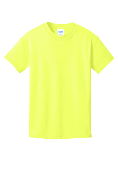 Custom Embroidered Port & Co T-Shirts  in Neon Yellow