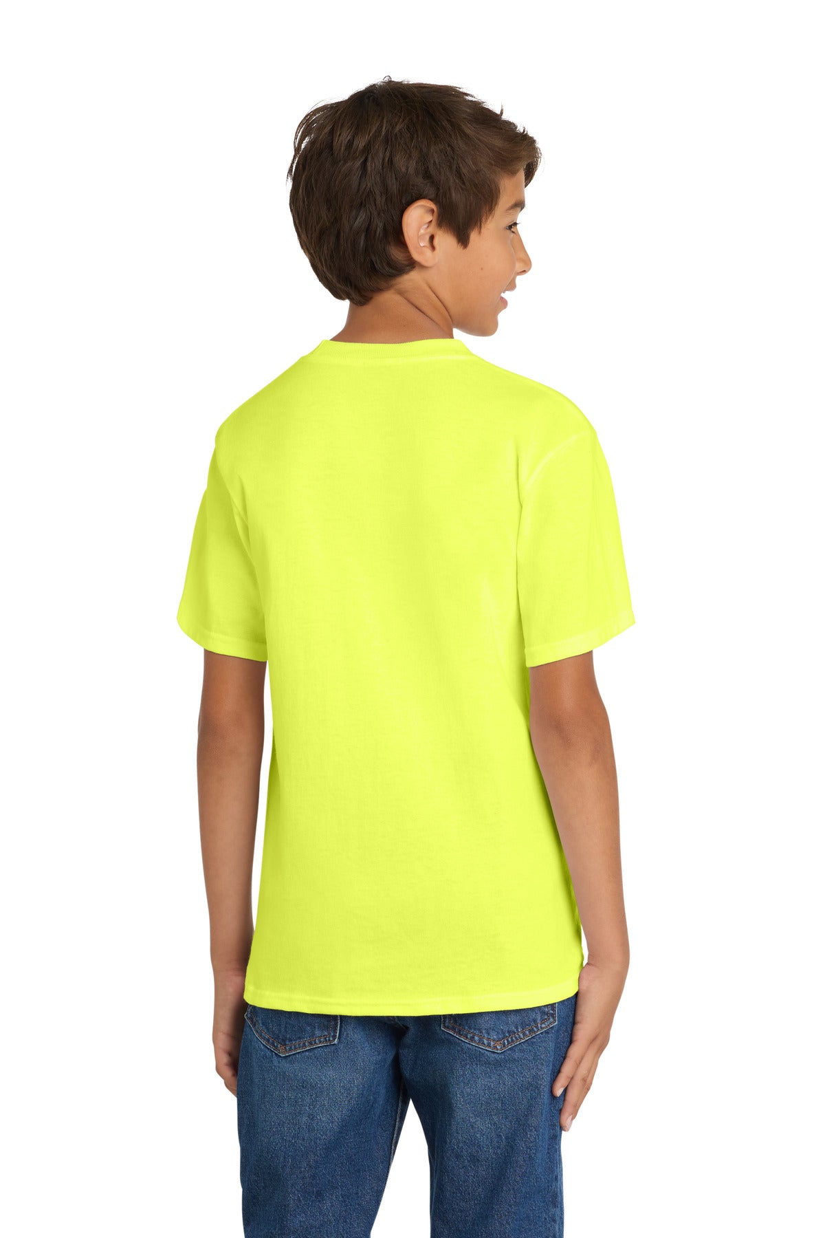 Custom Embroidered Port & Co T-Shirts  in Neon Yellow