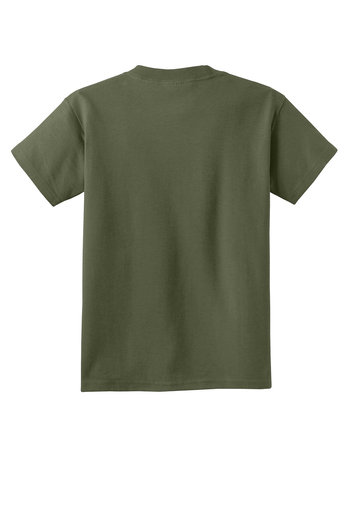 Custom Embroidered Port & Co T-Shirts  in Olive Drab Green