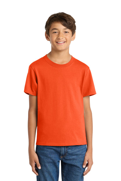 Custom Embroidered Port & Co T-Shirts  in Orange