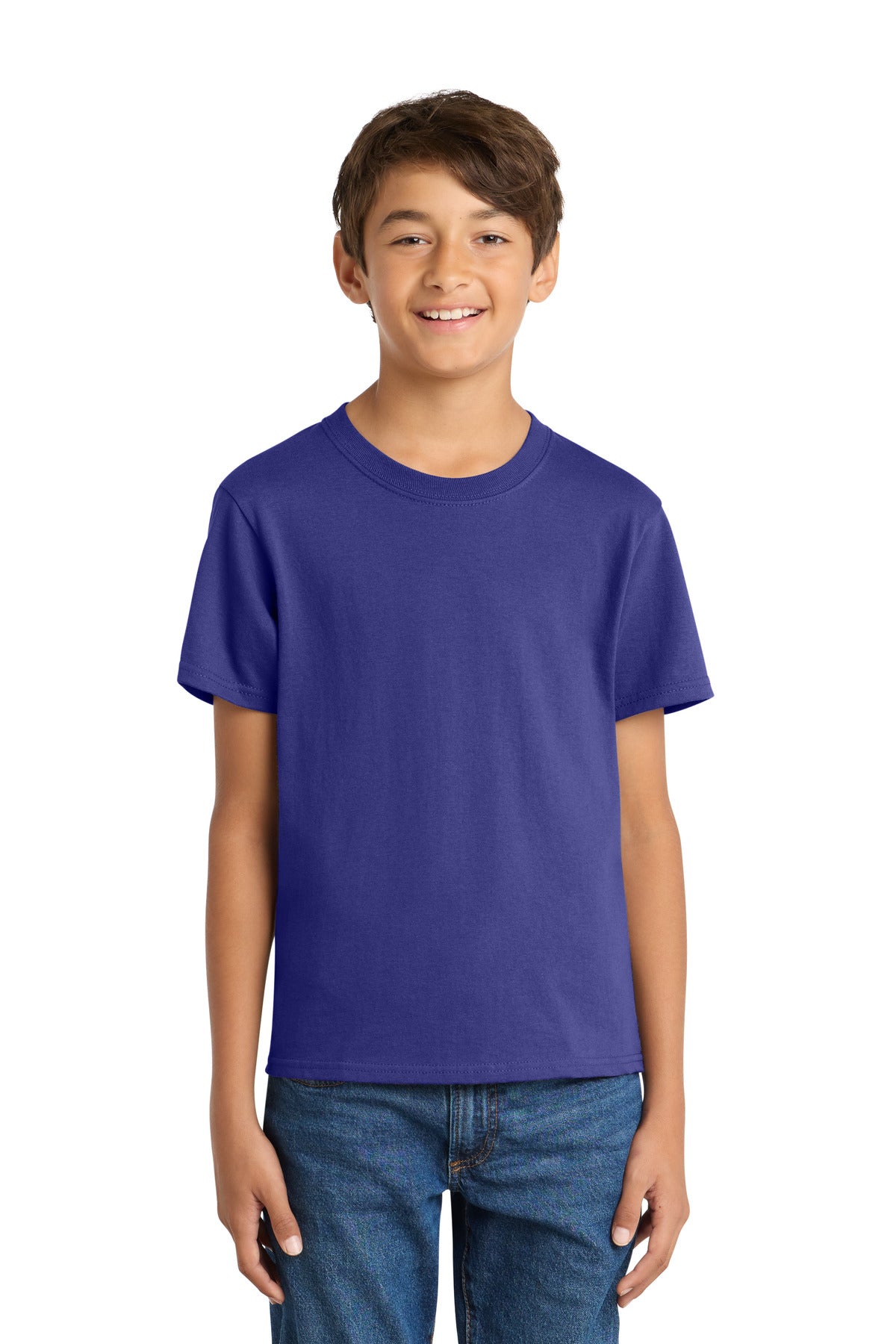 Custom Embroidered Port & Co T-Shirts  in Purple
