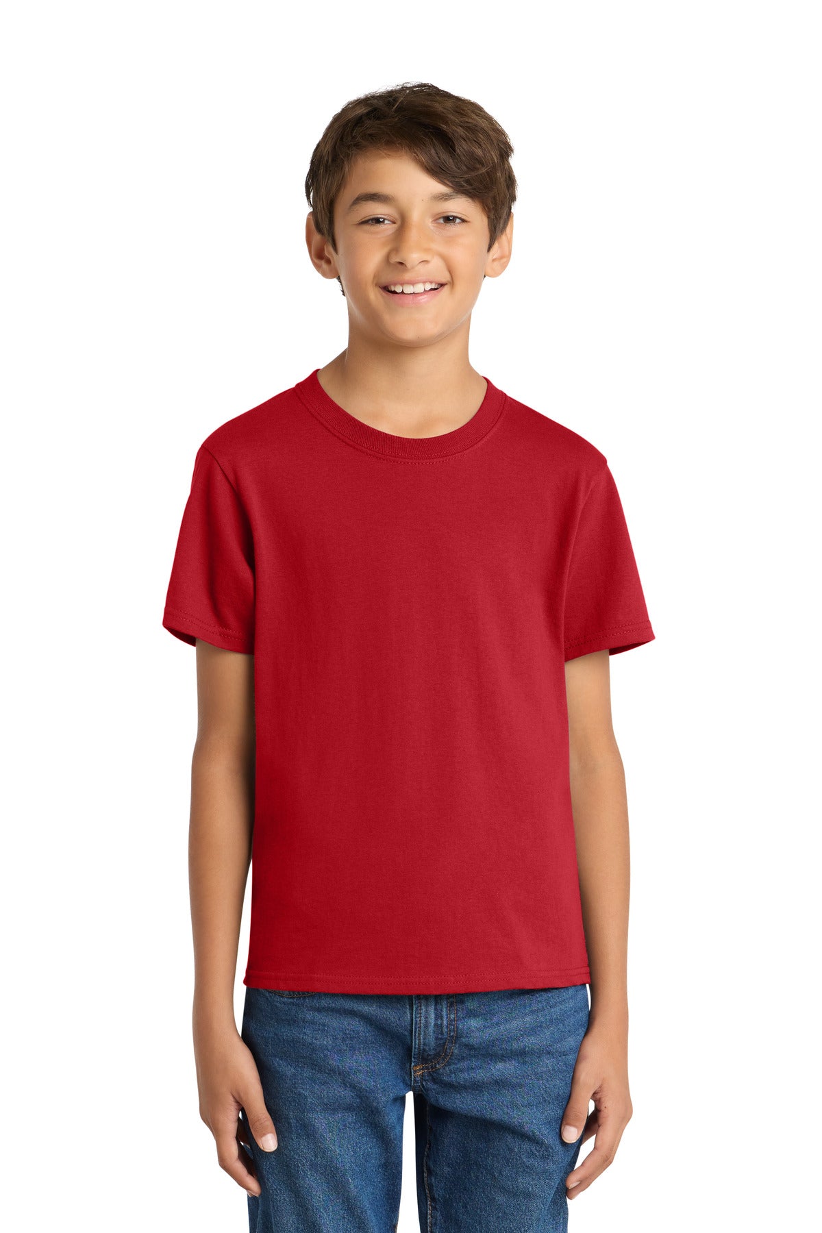 Custom Embroidered Port & Co T-Shirts  in Red