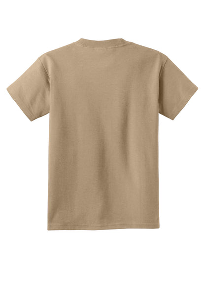 Custom Embroidered Port & Co T-Shirts  in Sand