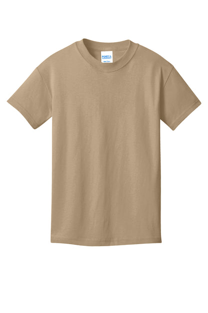 Custom Embroidered Port & Co T-Shirts  in Sand