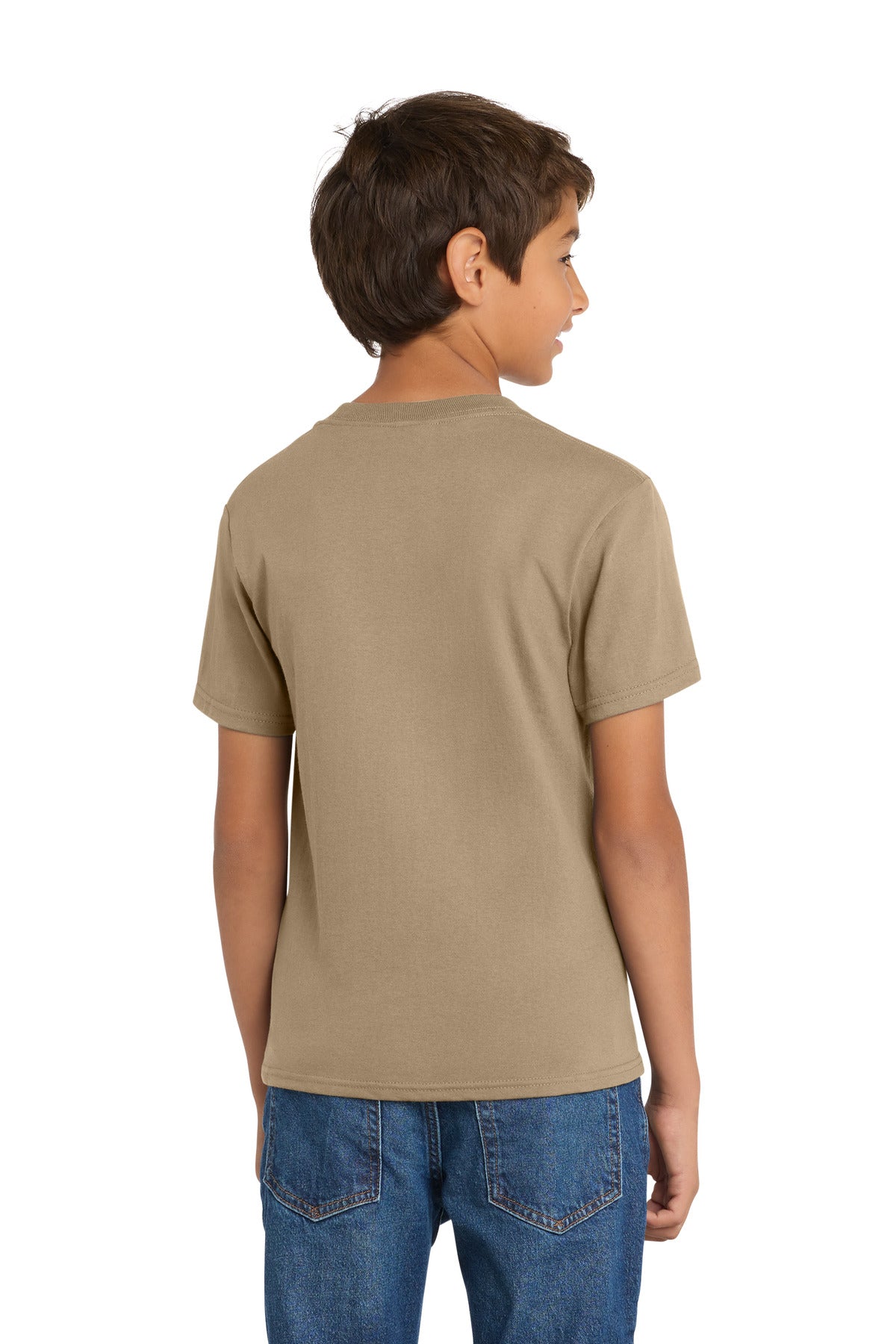 Custom Embroidered Port & Co T-Shirts  in Sand
