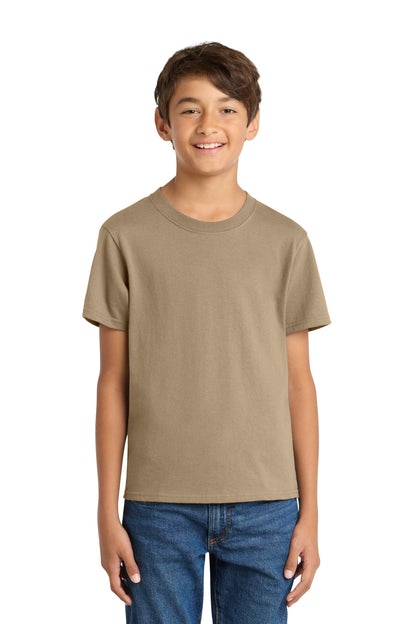 Custom Embroidered Port & Co T-Shirts  in Sand