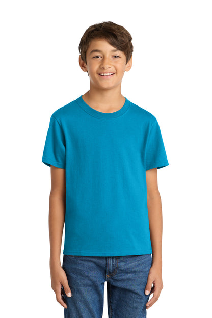 Custom Embroidered Port & Co T-Shirts  in Sapphire