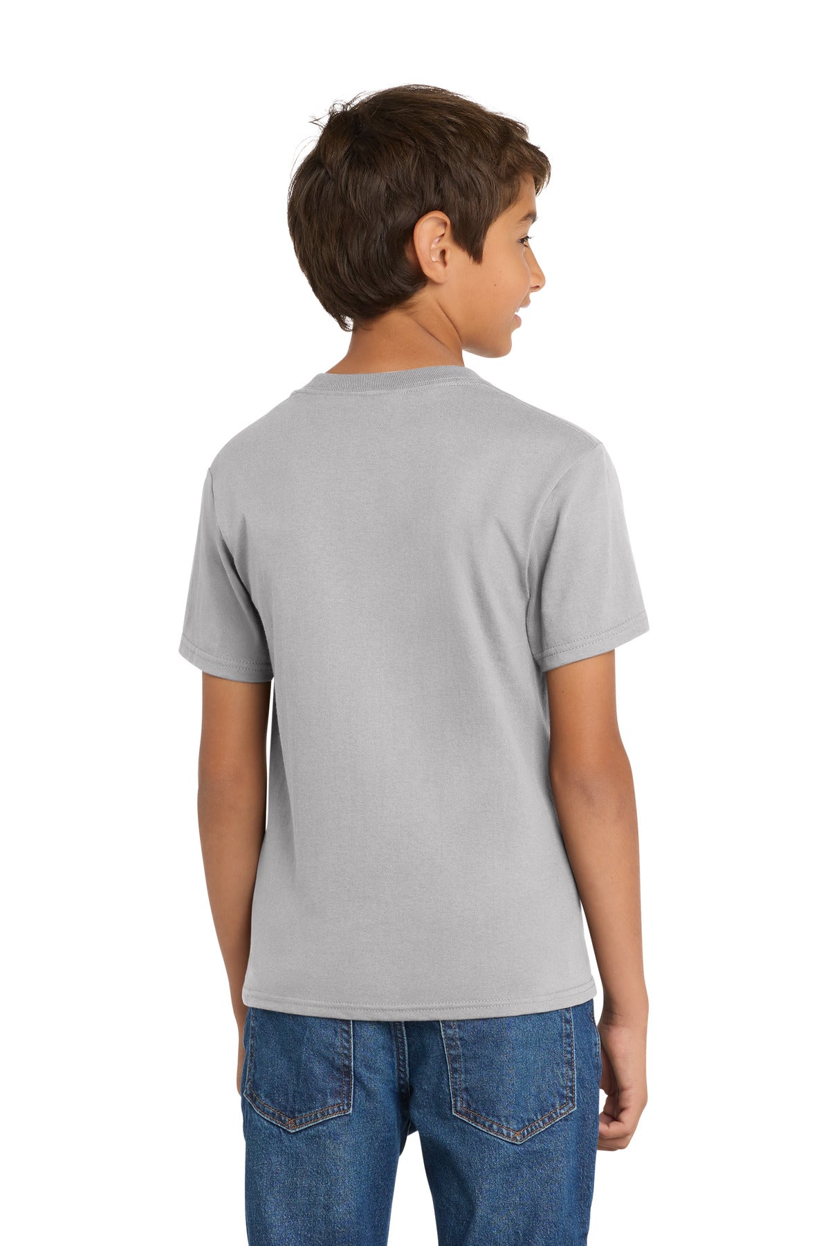 Custom Embroidered Port & Co T-Shirts  in Silver