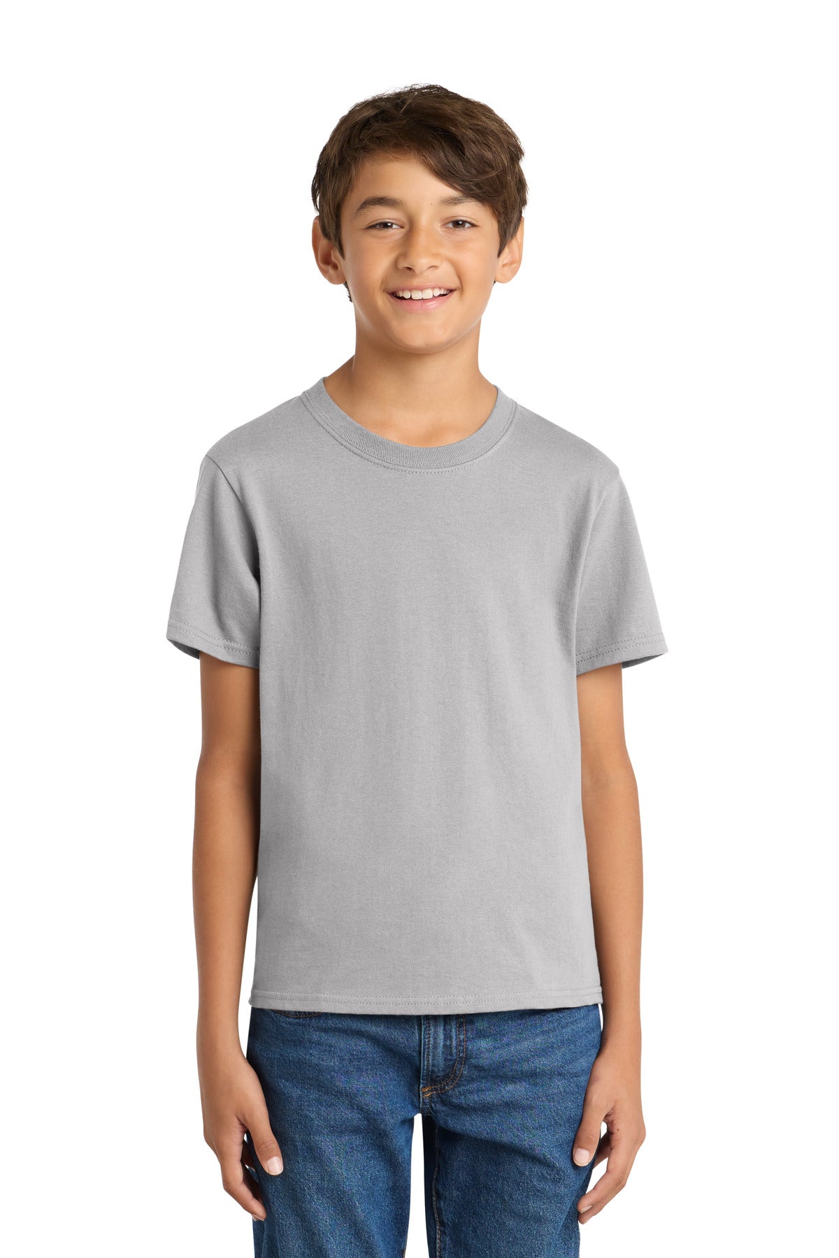 Custom Embroidered Port & Co T-Shirts  in Silver