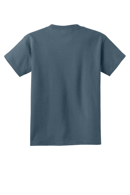 Custom Embroidered Port & Co T-Shirts  in Steel Blue