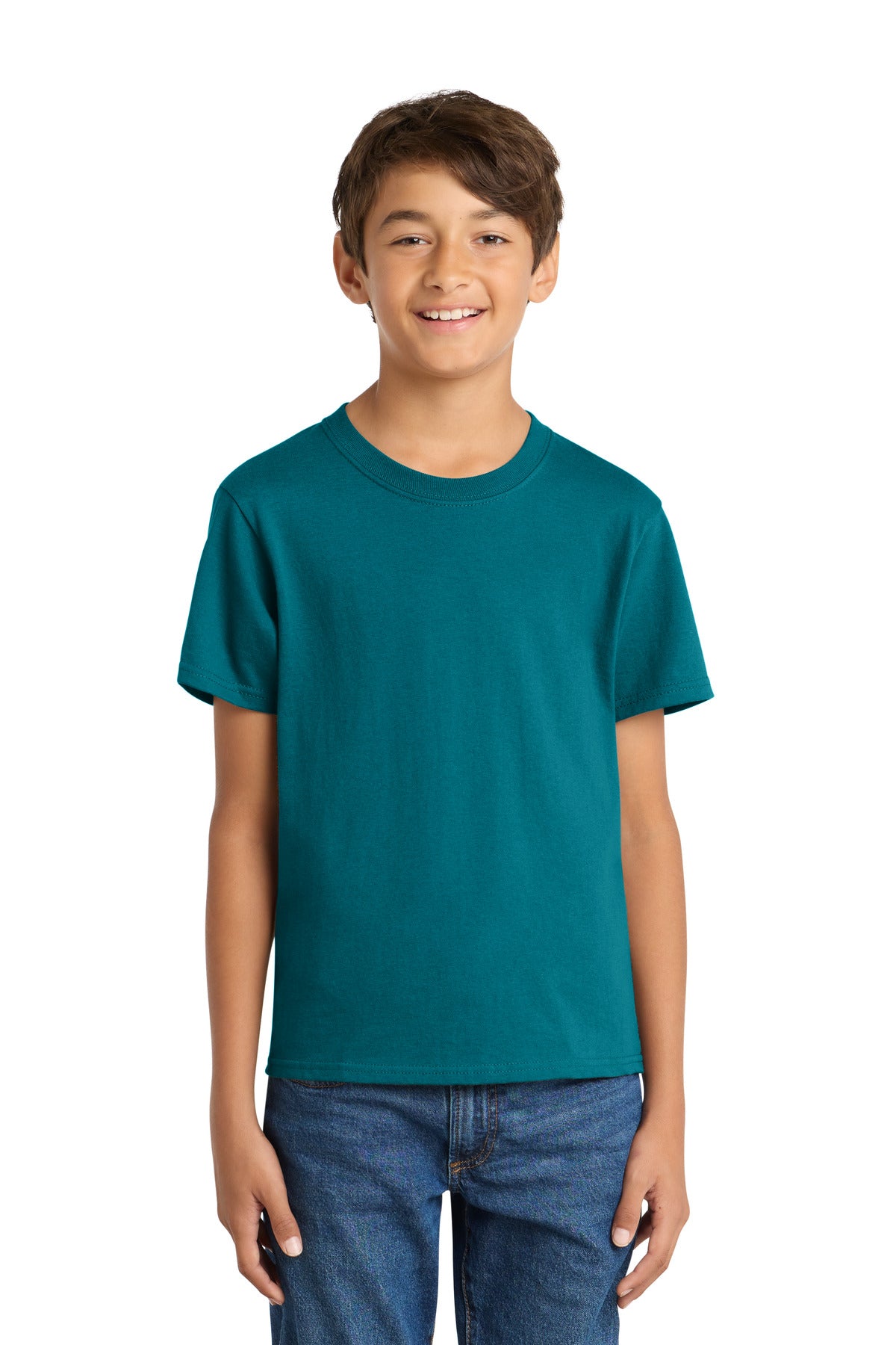 Custom Embroidered Port & Co T-Shirts  in Teal