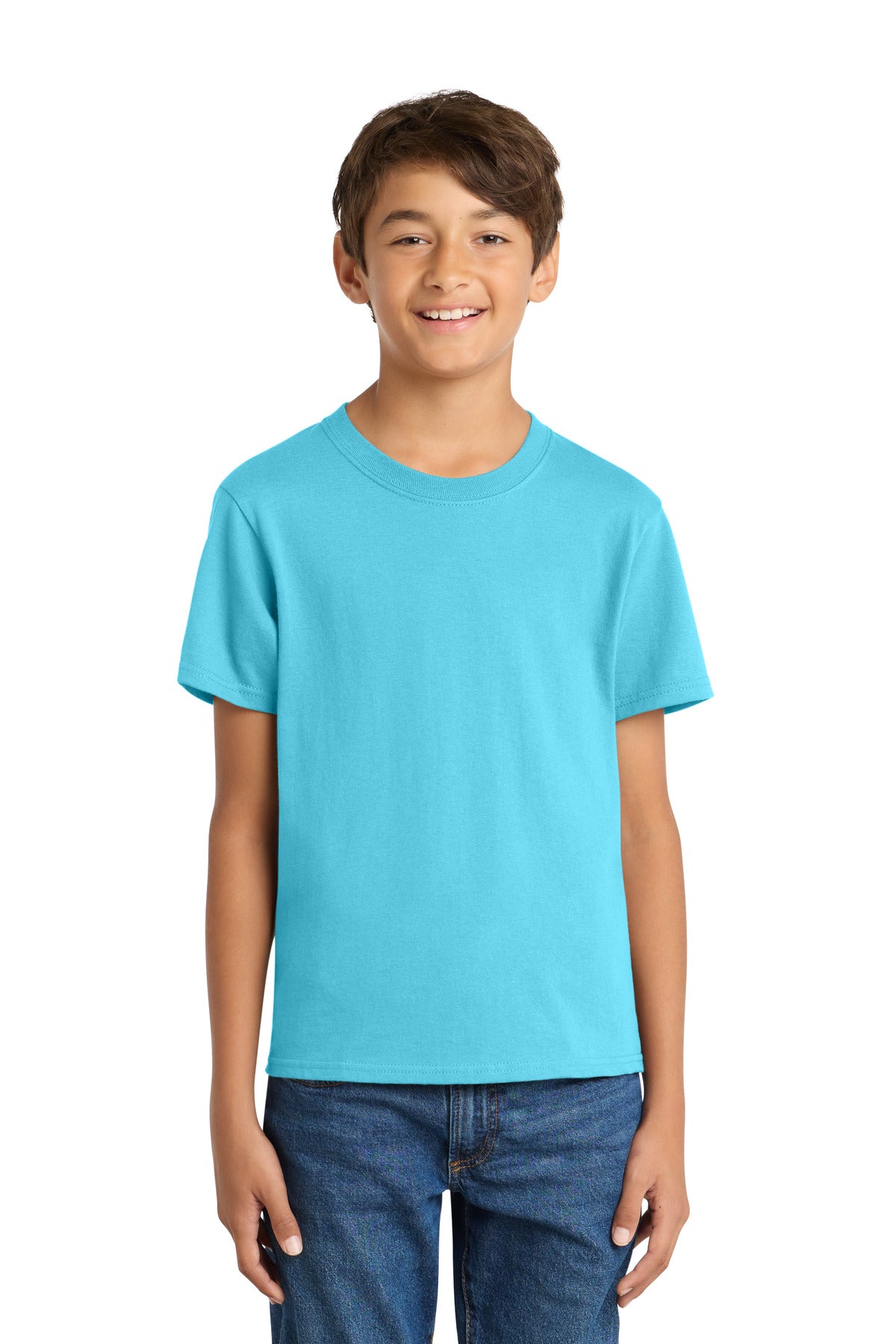 Custom Embroidered Port & Co T-Shirts  in Tidal Wave