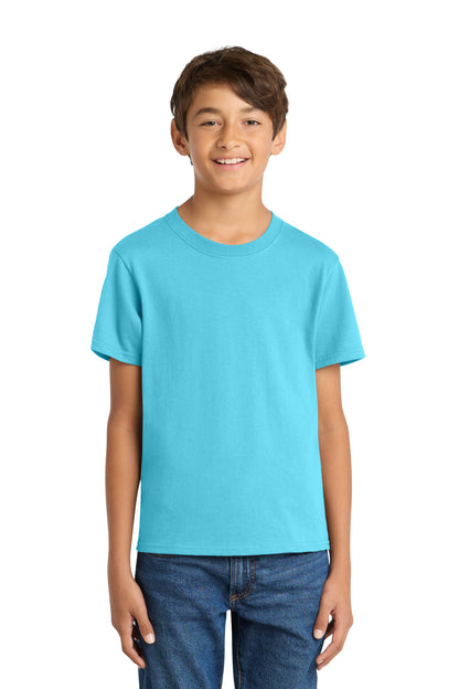 Custom Embroidered Port & Co T-Shirts  in Tidal Wave
