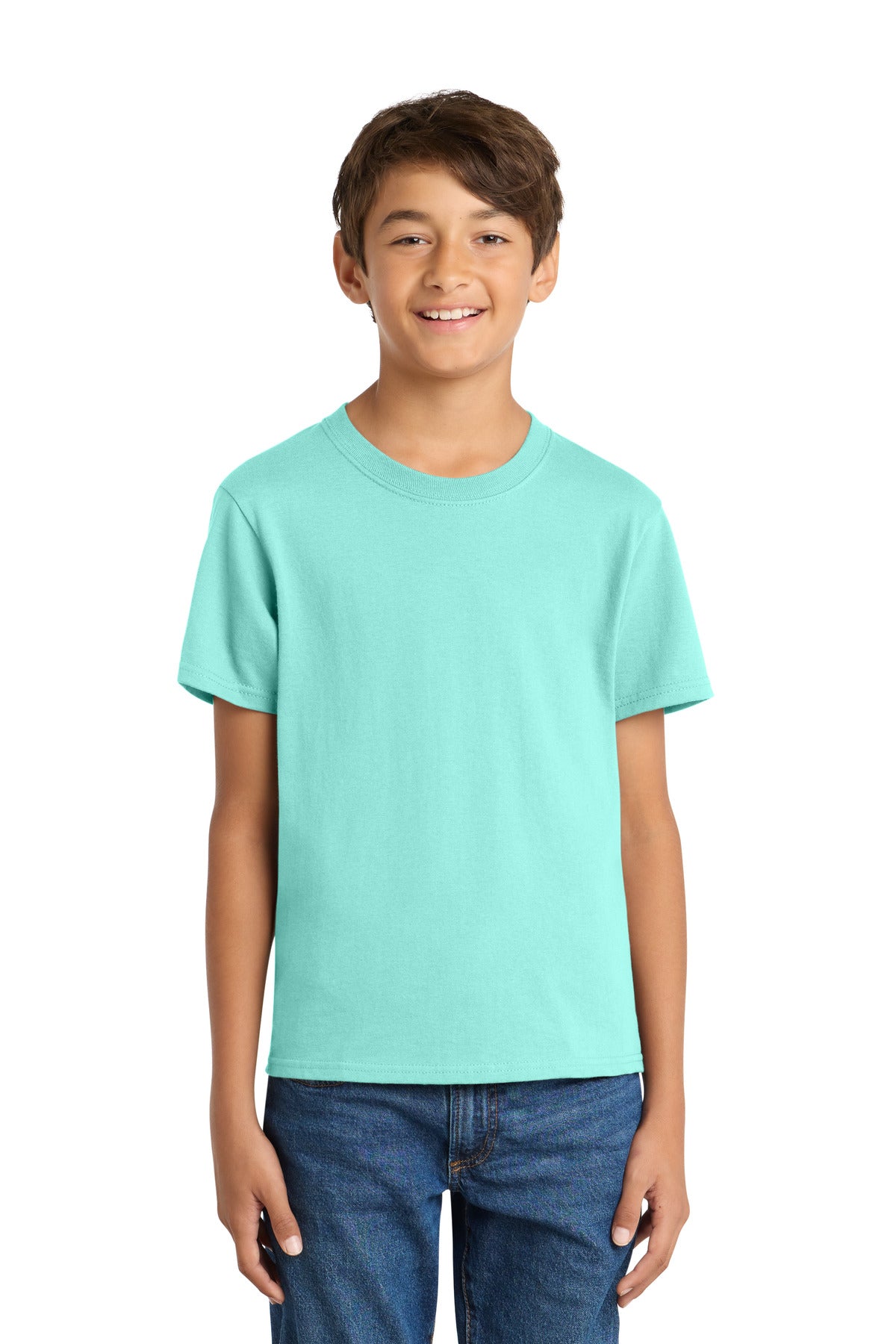 Custom Embroidered Port & Co T-Shirts  in True Celadon