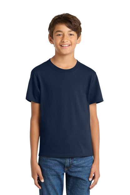 Custom Embroidered Port & Co T-Shirts  in True Navy