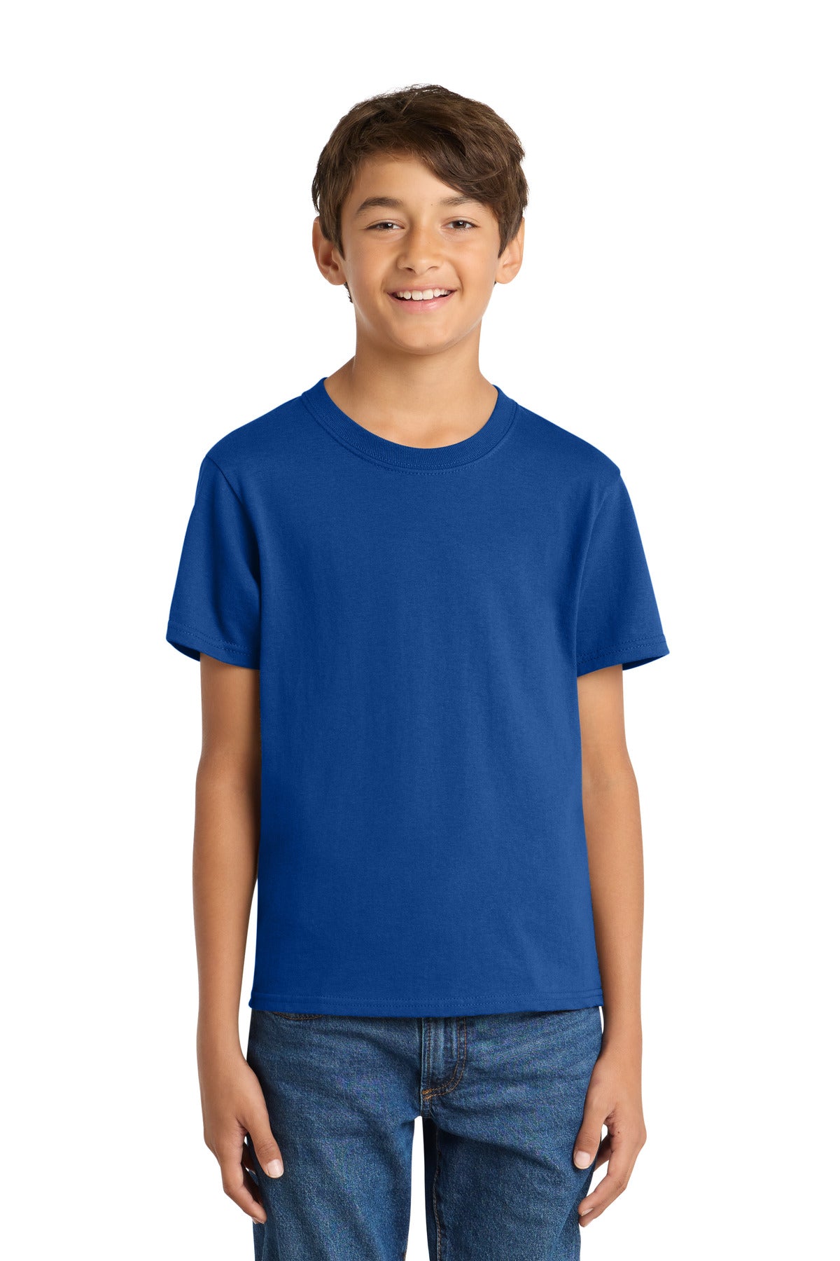 Custom Embroidered Port & Co T-Shirts  in True Royal