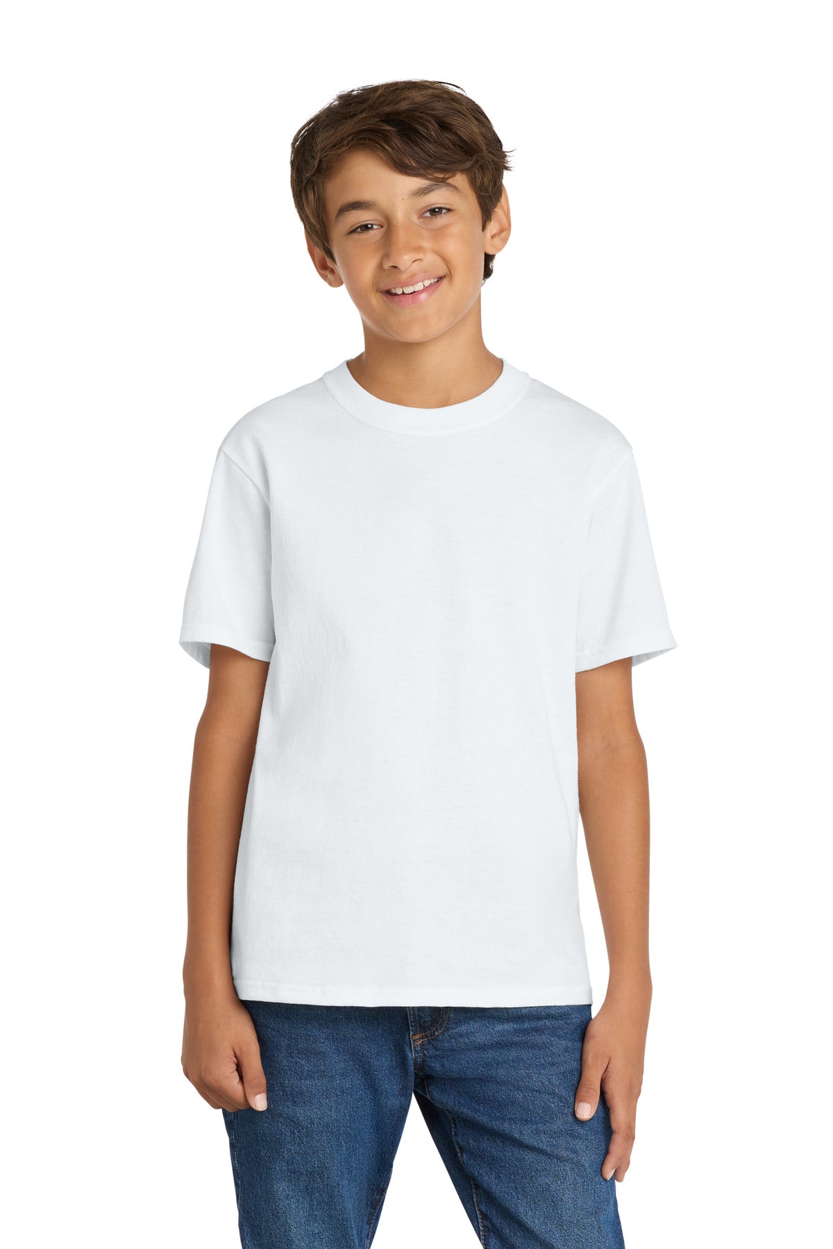 Custom Embroidered Port & Co T-Shirts  in White