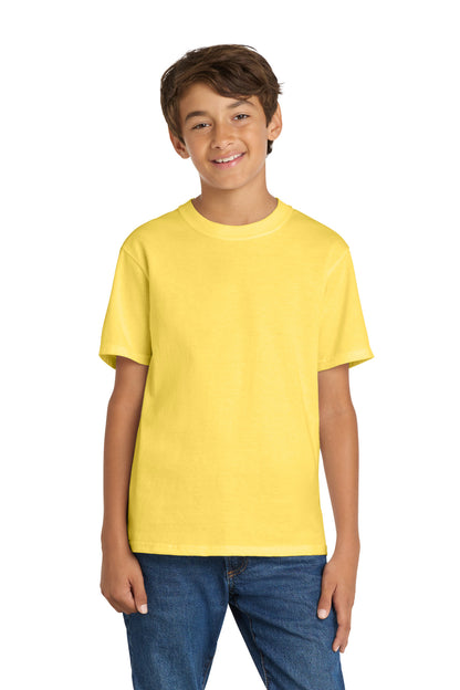 Custom Embroidered Port & Co T-Shirts  in Yellow