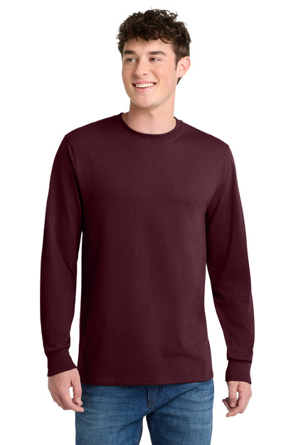 Custom Embroidered Port & Co T-Shirts  in Athletic Maroon