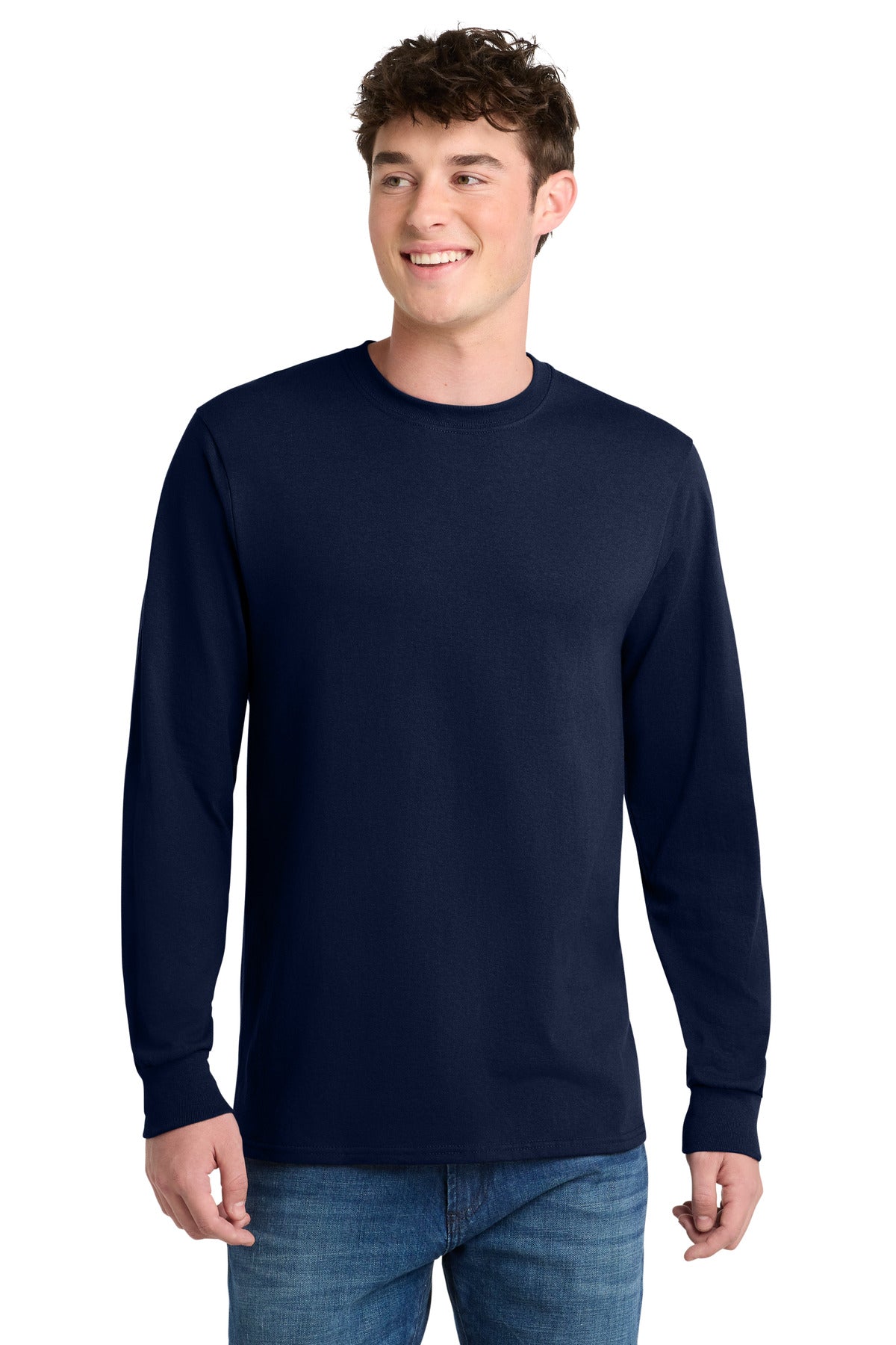Custom Embroidered Port & Co T-Shirts  in Navy