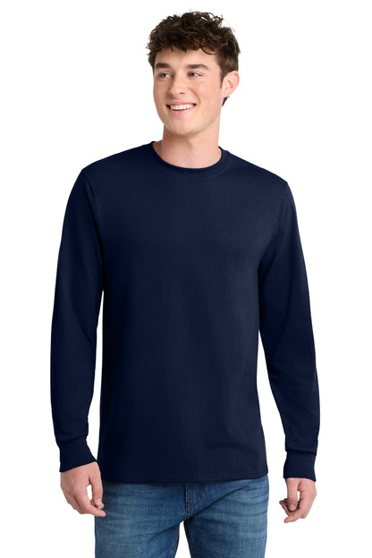 Custom Embroidered Port & Co T-Shirts  in Navy