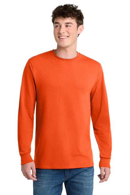 Custom Embroidered Port & Co T-Shirts  in Safety Orange