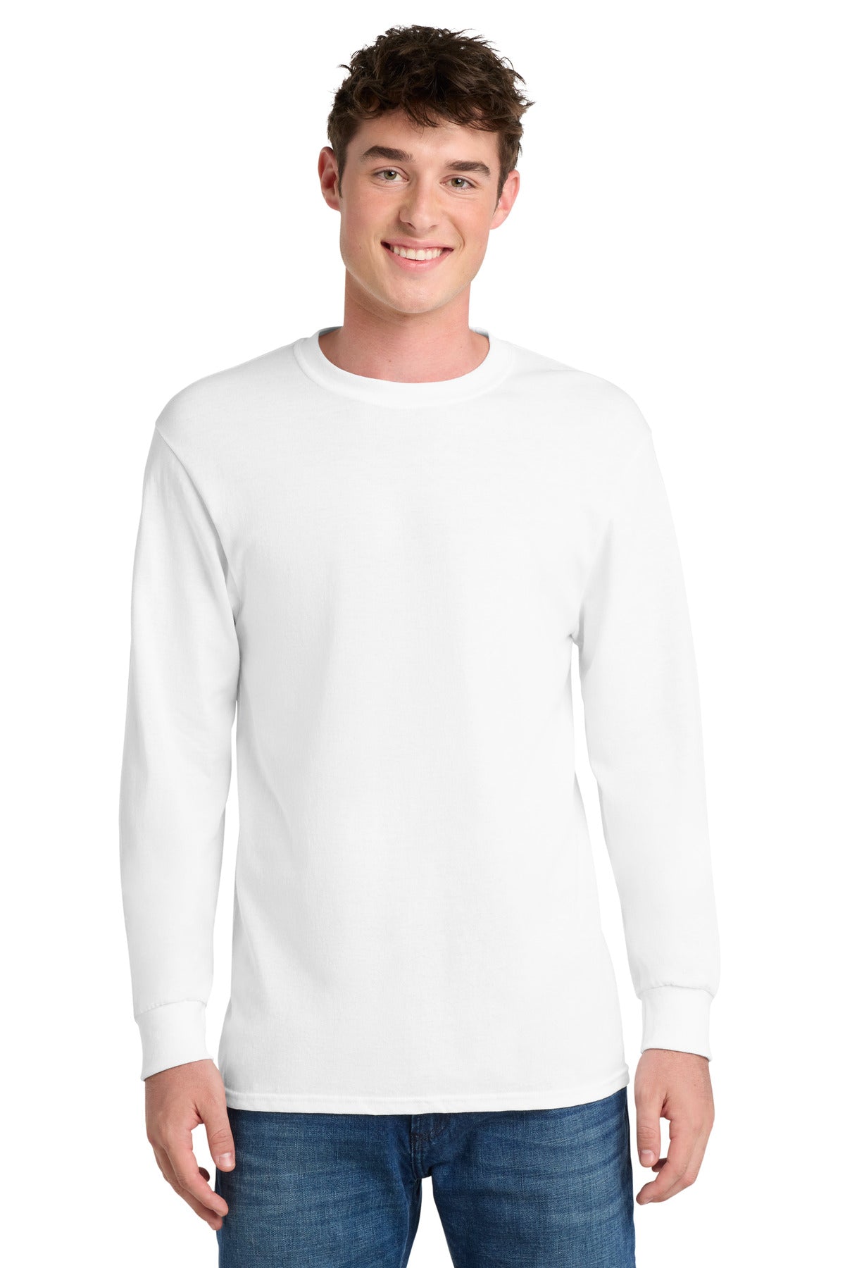 Custom Embroidered Port & Co T-Shirts  in White