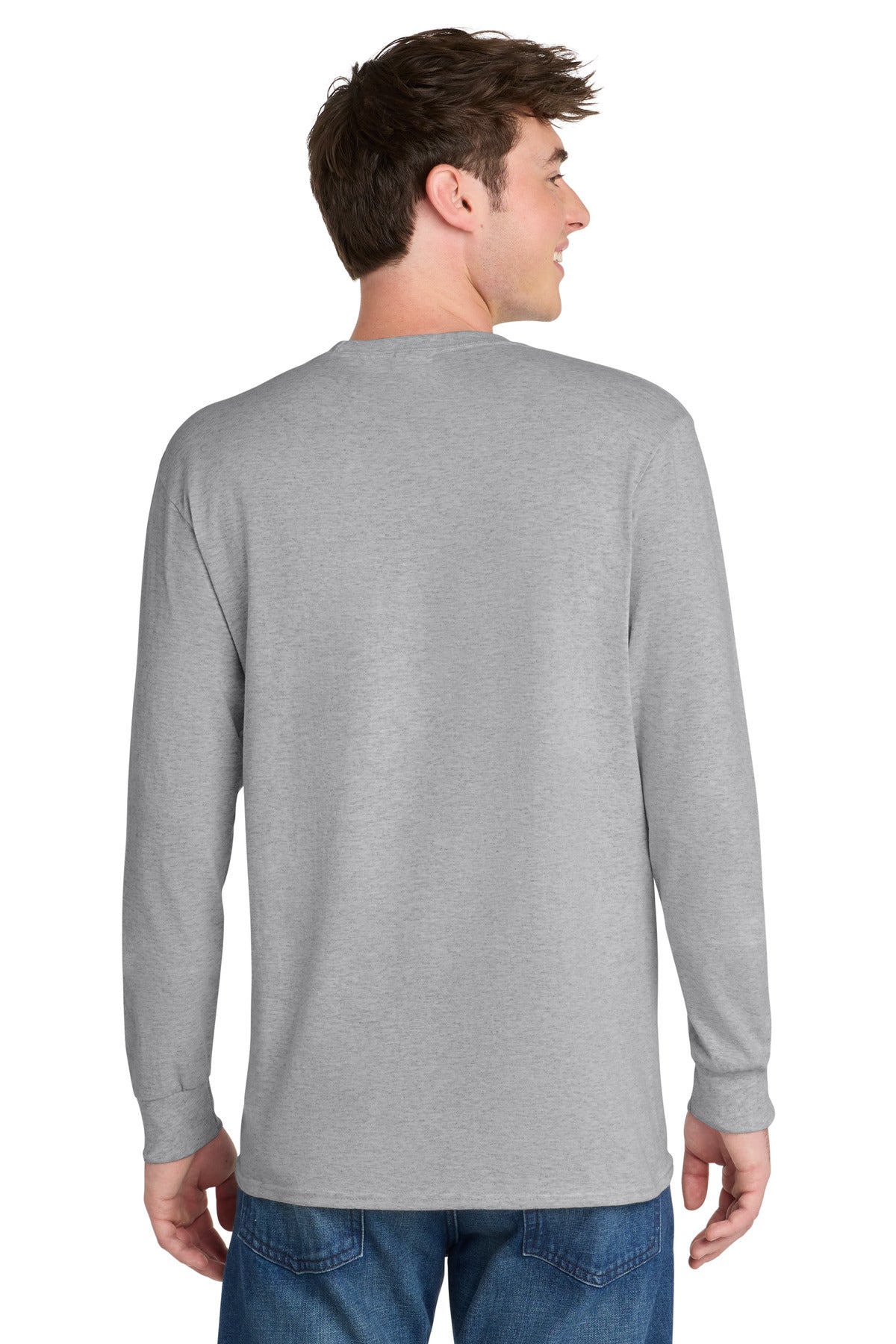 Custom Embroidered Port & Co T-Shirts  in Ash