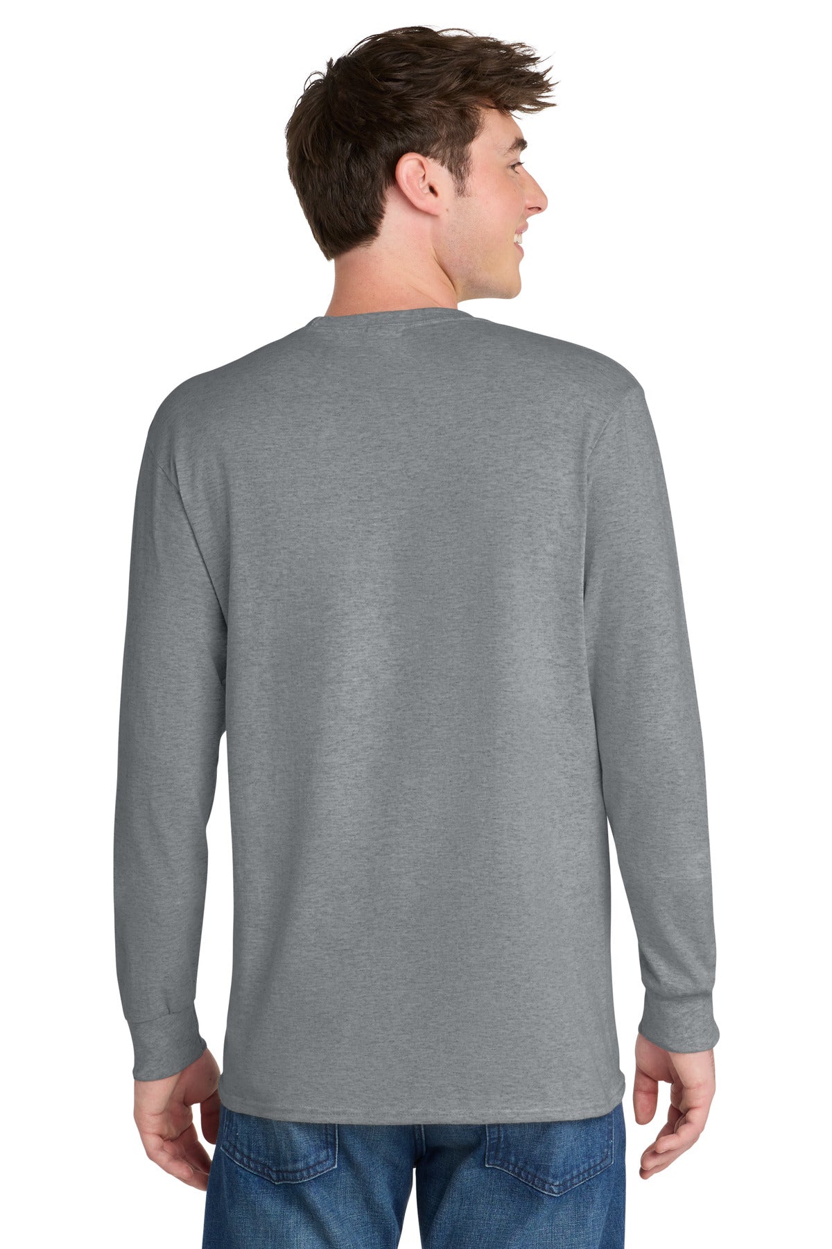 Custom Embroidered Port & Co T-Shirts  in Athletic Heather