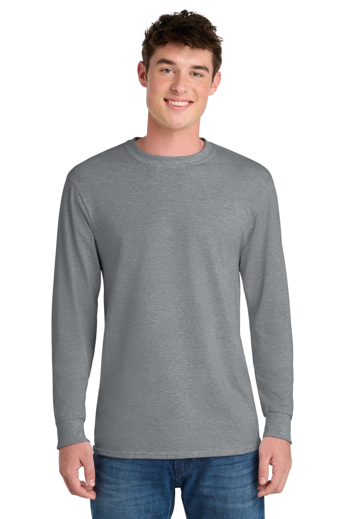 Custom Embroidered Port & Co T-Shirts  in Athletic Heather