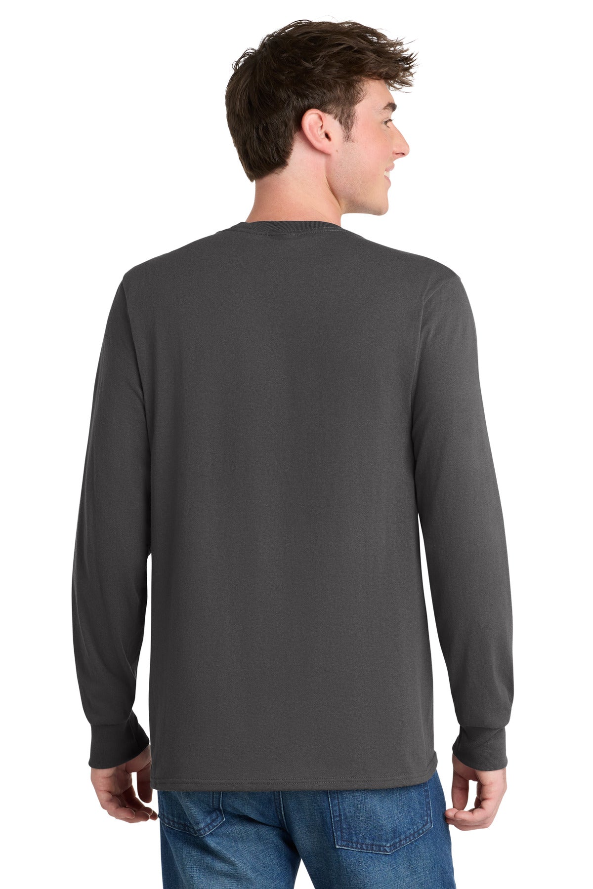 Custom Embroidered Port & Co T-Shirts  in Charcoal