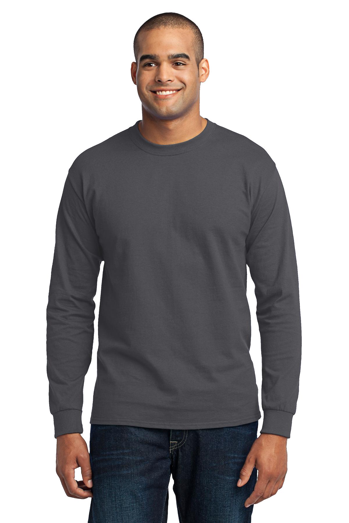 Port & Company - Long Sleeve Core Blend Tee. PC55LS Charcoal