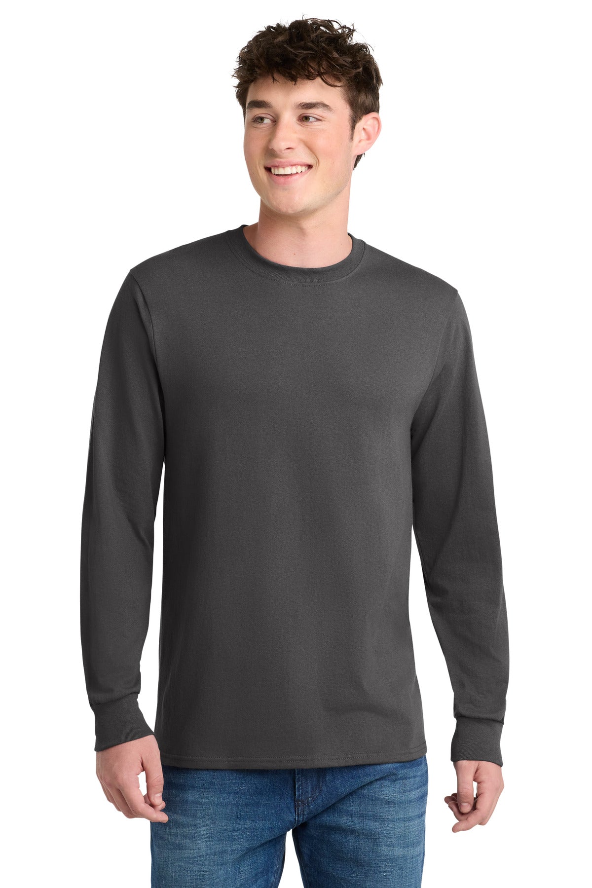 Custom Embroidered Port & Co T-Shirts  in Charcoal